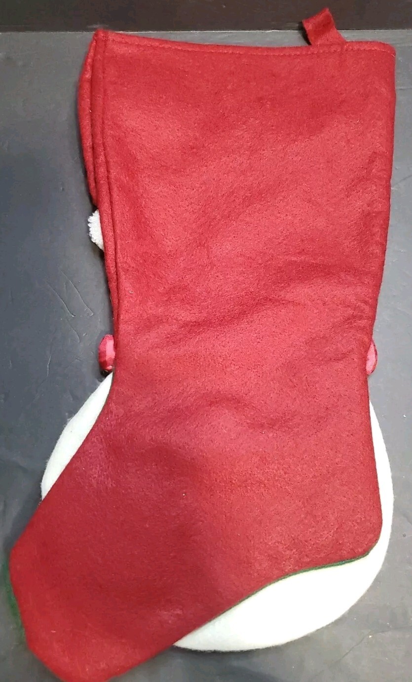 CHRISTMAS EVE 3D SANTA FELTED WOOL PINE CONE MITTEN CHRISTMAS STOCKING 17.5"