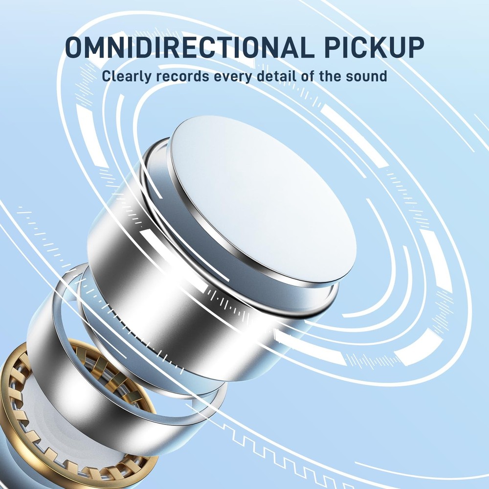 USB C Lavalier Microphone for iPhone 15, iPad, Android, Omnidirectional Conde...