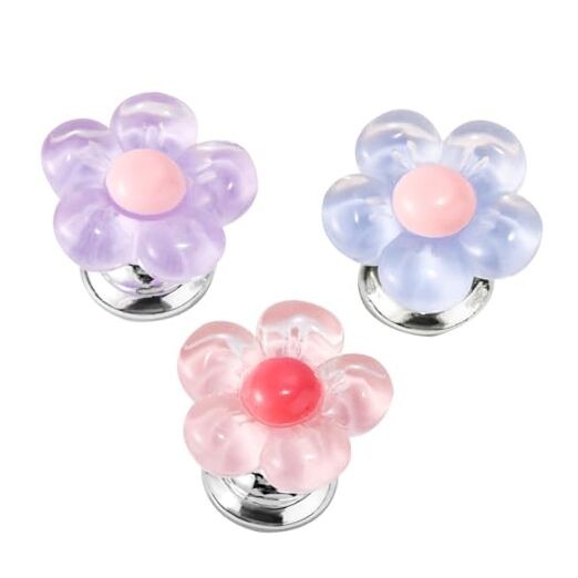 3pcs Car Push Start Button Cover, 3 Colors Flower Starter Covers Engine