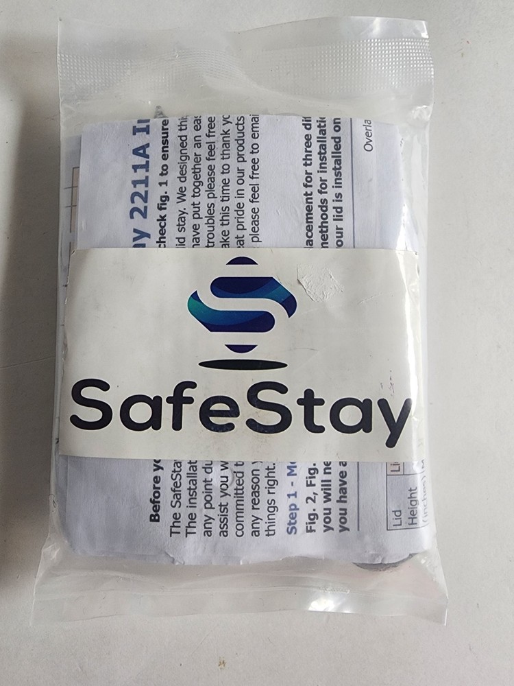 SafeStay Lid Support Soft Close Hinge Kit w Hardware New