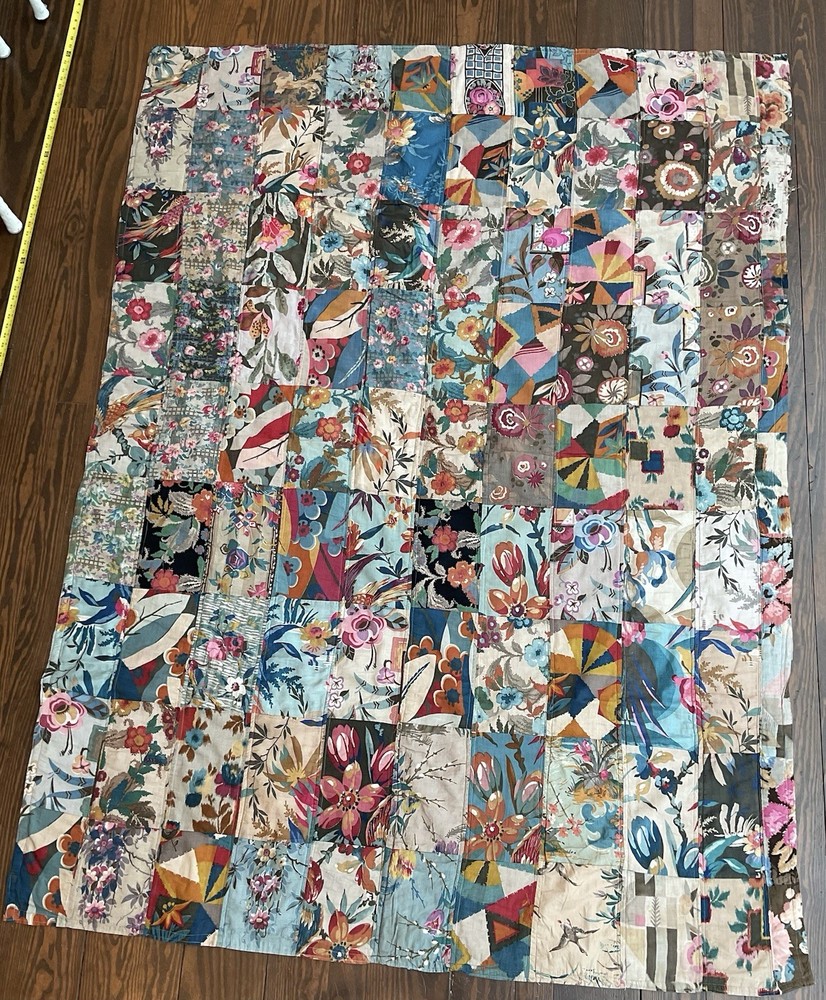 Double Sided Patch Quilt, Machine Sewn, Excellent Condition 87 X 64