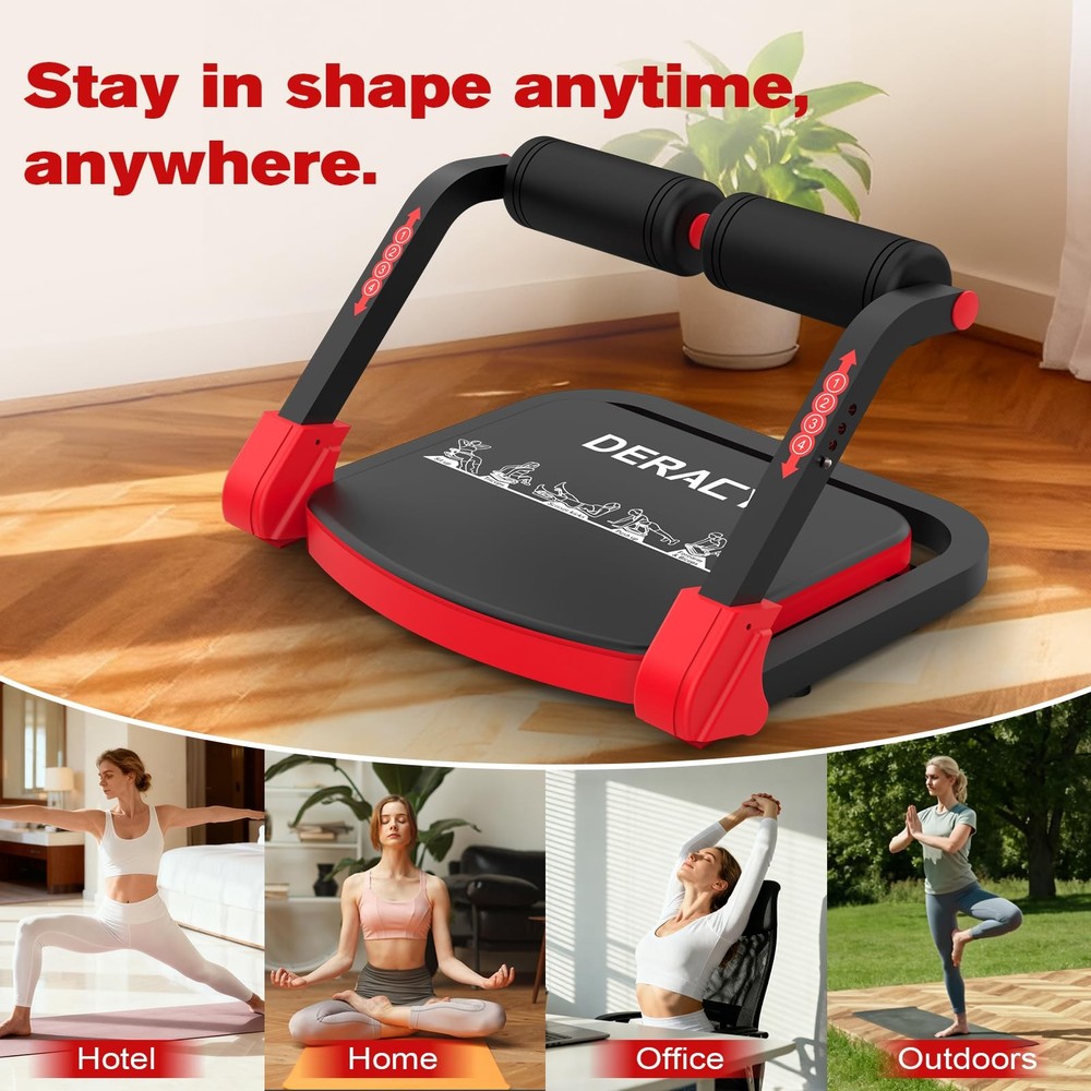 DERACY Sit Up Exercise Equipment, Adjustable Ab Machine, Multi-Functional Sit Up