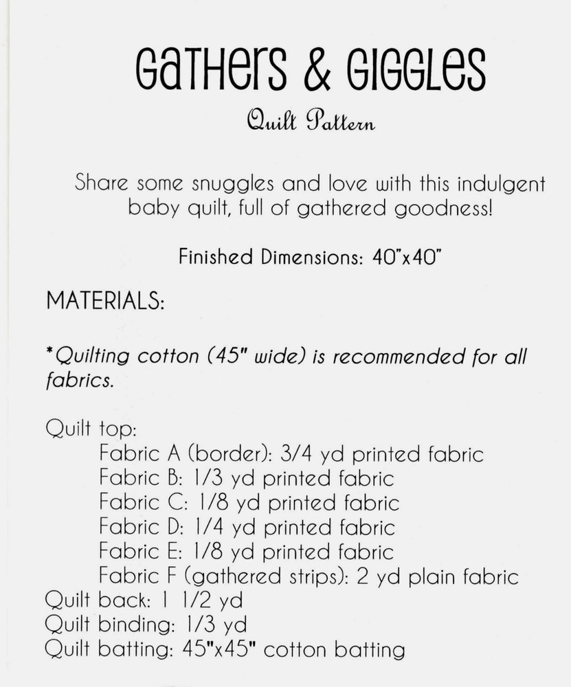 Gathers & Giggles Quilt Pattern by Sew Much Ado 813