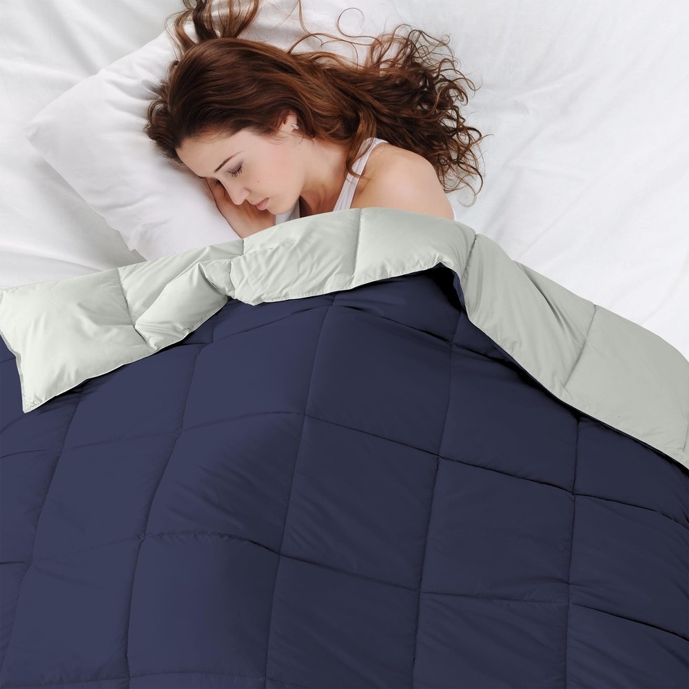 Modern Threads Down Alternative Reversible Comforter Navy/Silver Queen