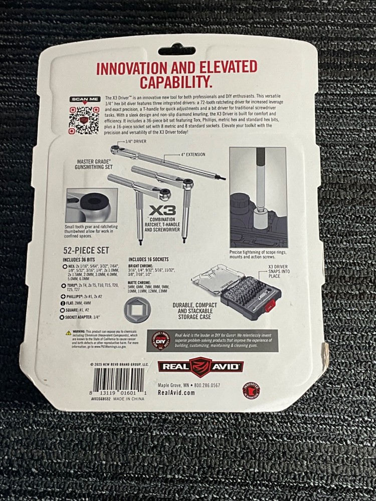 Real Avid X3 Driver 52 Piece Gunsmithing Bit Set