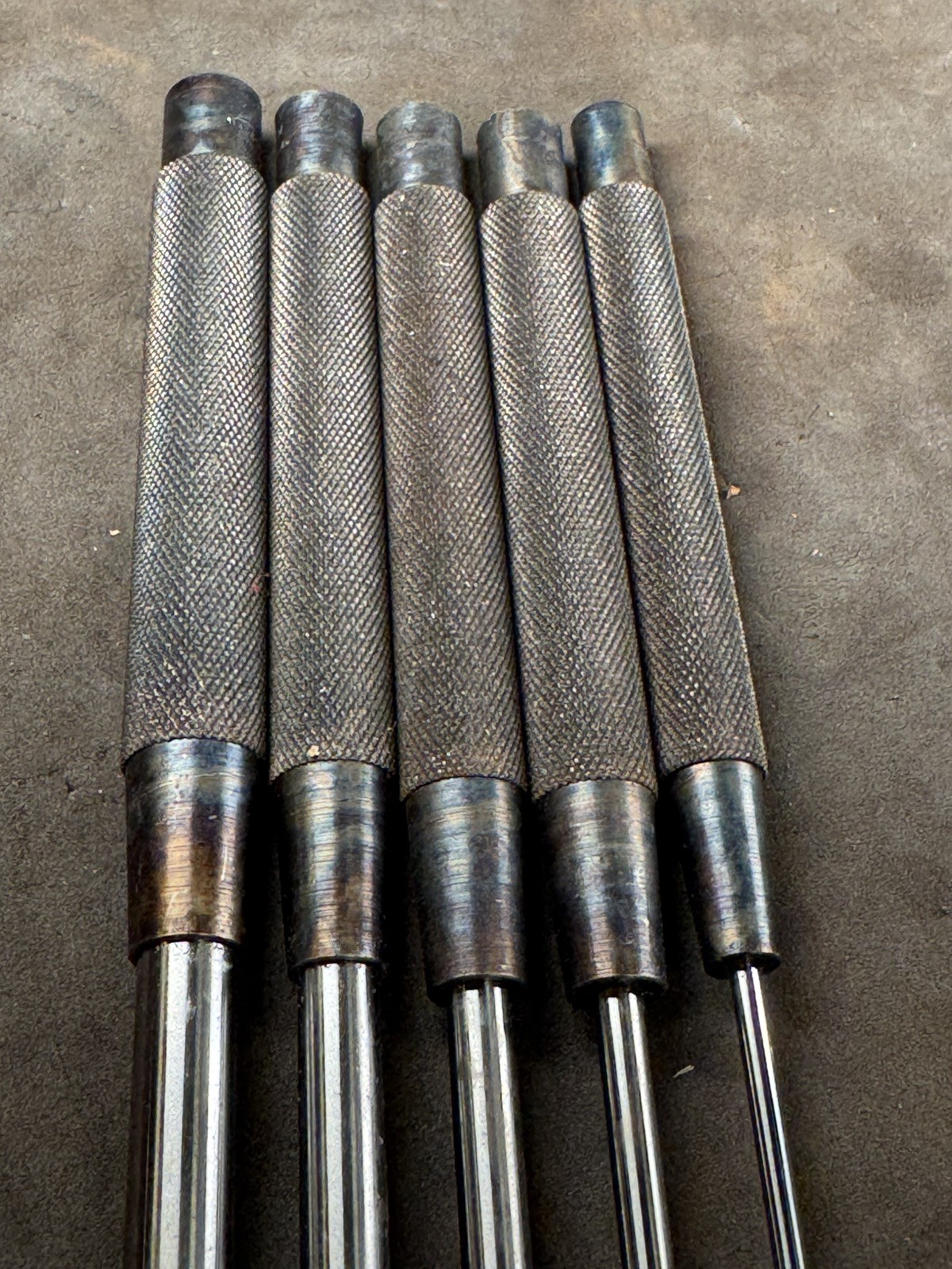 Vintage Lufkin 172 S Complete Original Punch Set Pouch 5 pcs Set Machinist