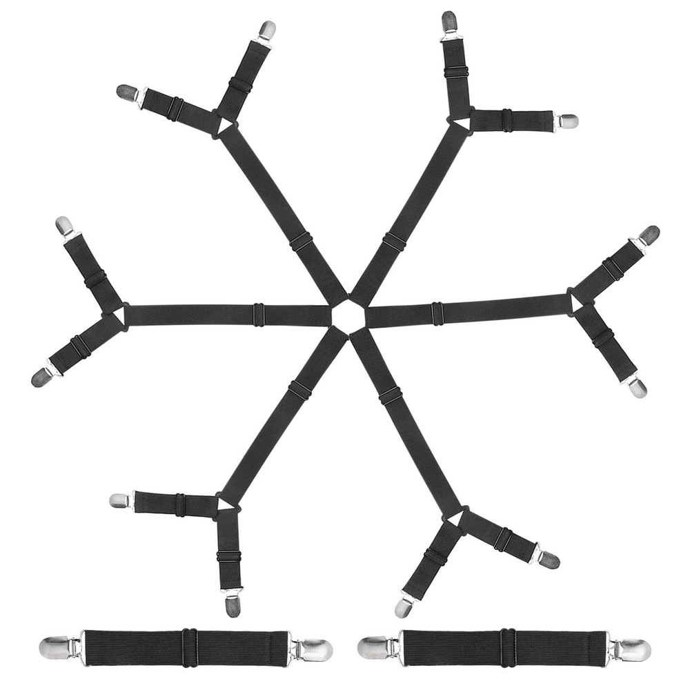 Bed Sheet Fasteners Adjustable Elastic Sheet Holder Clips Set