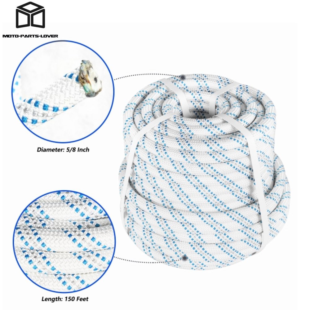 Nylon Double Braid Polyester Arborist Bull Rope 5/8" × 150' Pulling Rigging Line