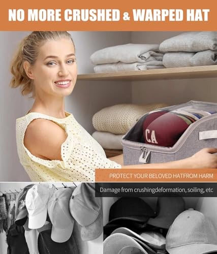 Hat Organizer for Baseball Caps, Hat Storage Holder Container for Closet 1