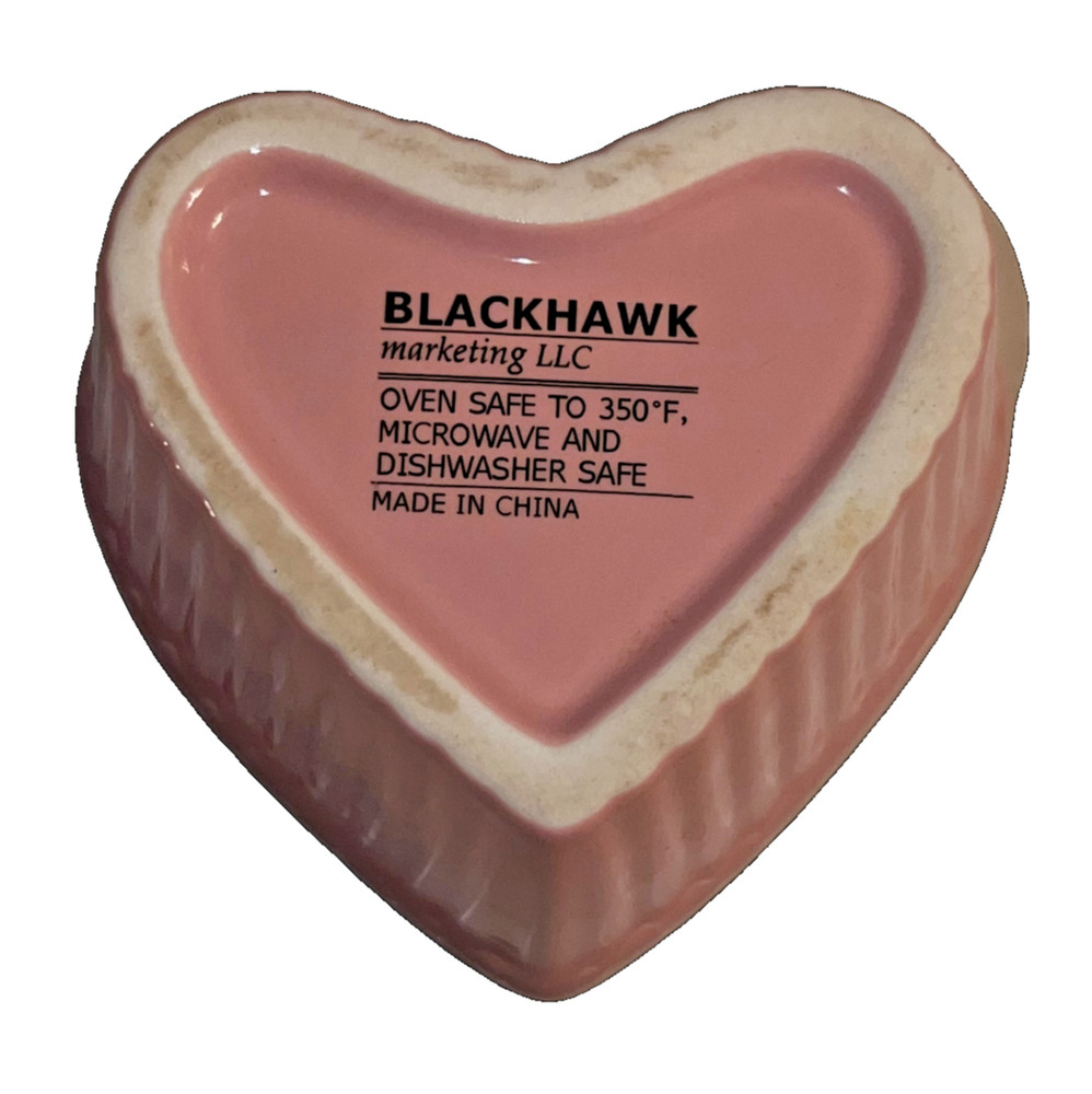 Blackhawk Marketing LLC Ceramic Heart-Shaped Ramekin Pink