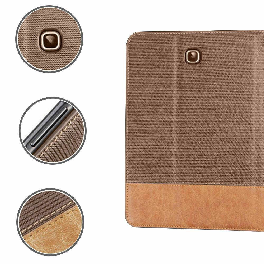 Folio Flip Stand Leather Case For Samsung Galaxy Tab E 9.6"/Tab E 8.0" Tablet