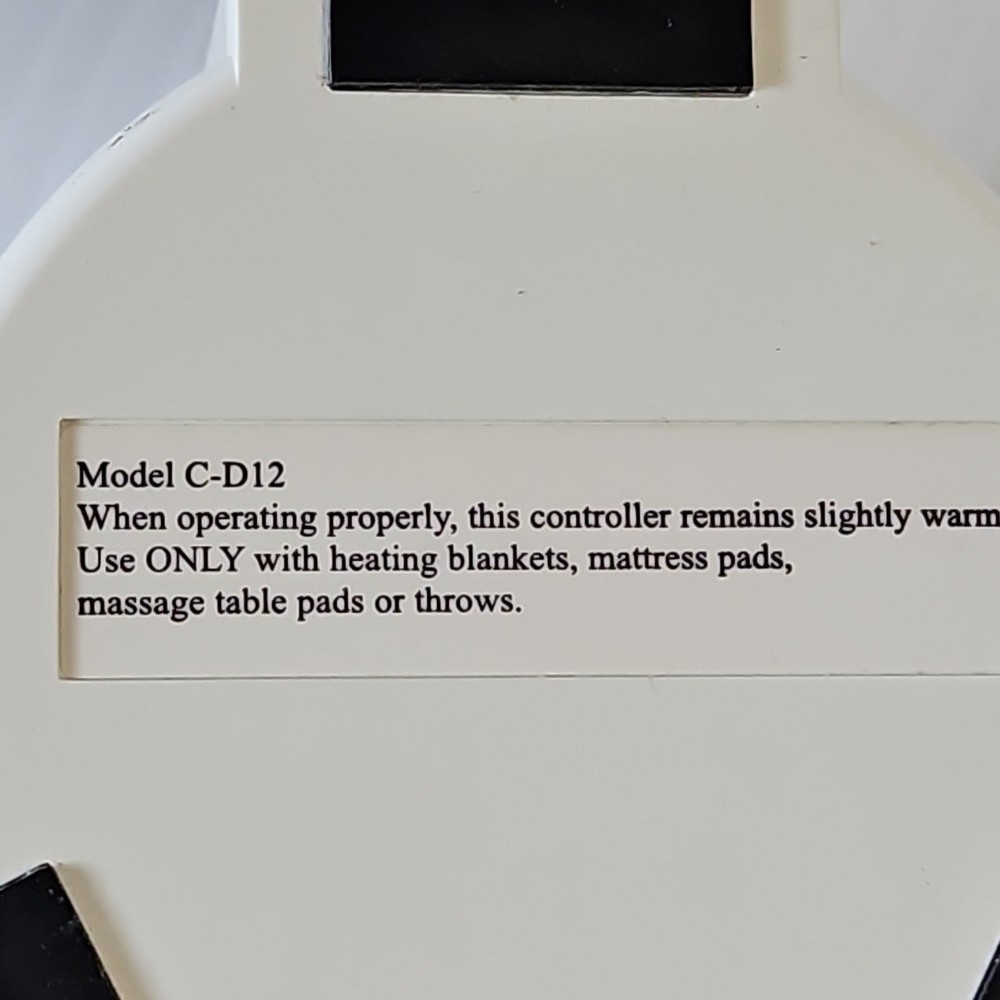 Safe and Warm Technology Electric Blanket Controller Model C-D12 120-18VD12