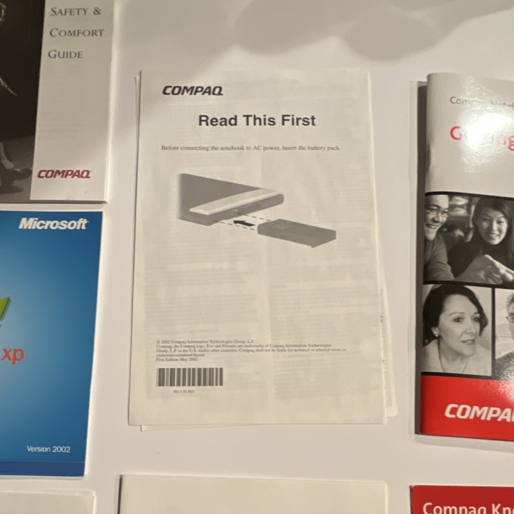Compaq Notebook Series Manuals & CDs Windows XP Pro Norton Internet Security