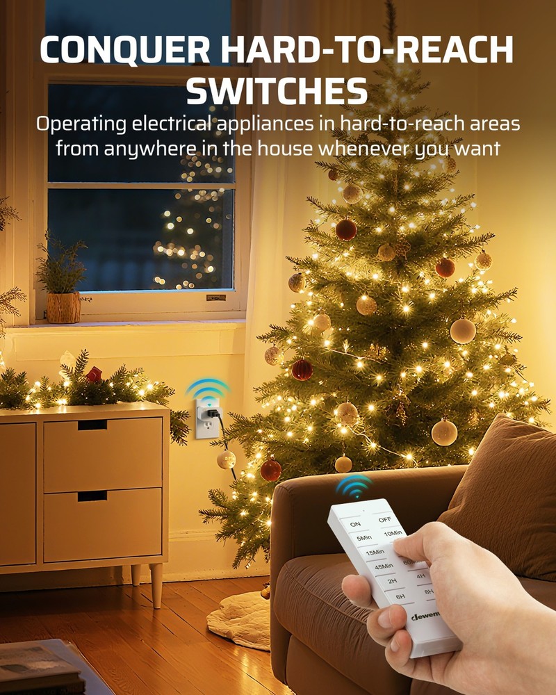 DEWENWILS Wireless Remote Control Outlet with Timer, Indoor Remote Timer Outlet