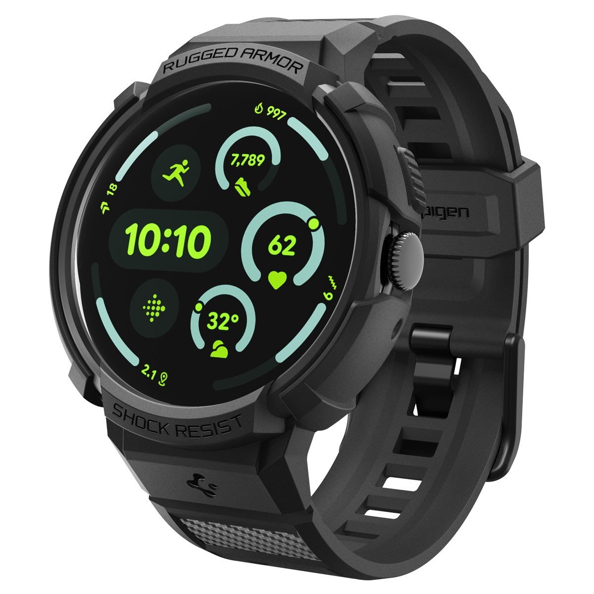 For Pixel Watch 4 (45mm) | Spigen Rugged Armor Pro