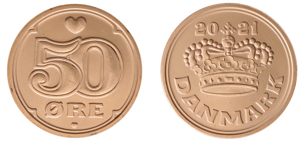 Denmark 50 Ore, 2021, KM #866, Mint