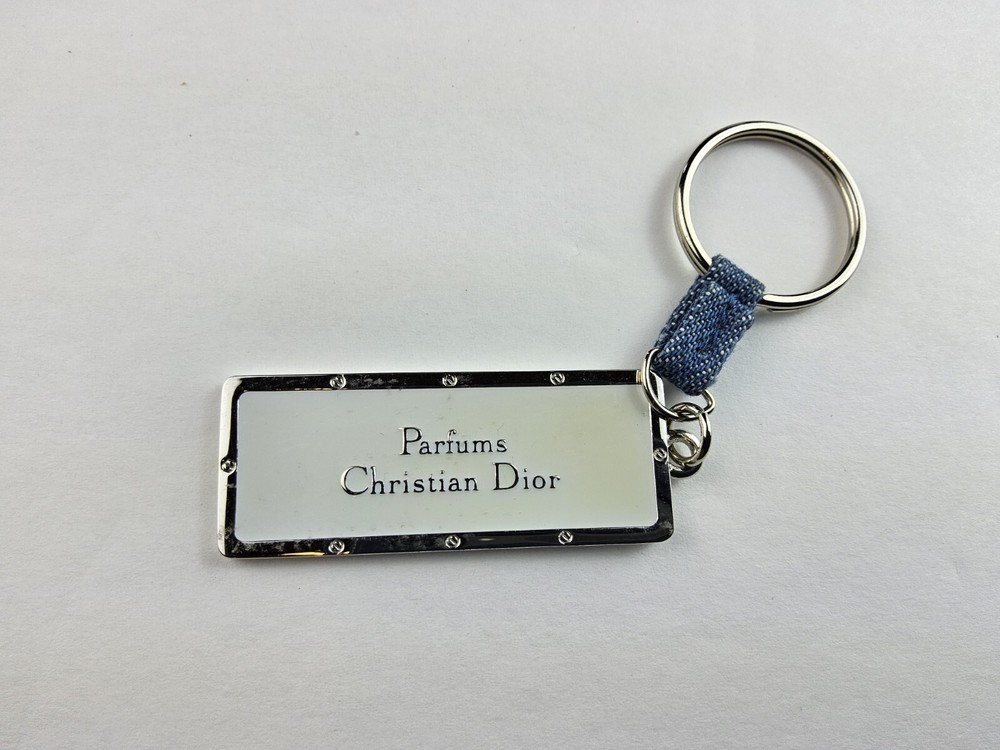 Christian Dior Silver Tone Key Ring Holder Bag Charm