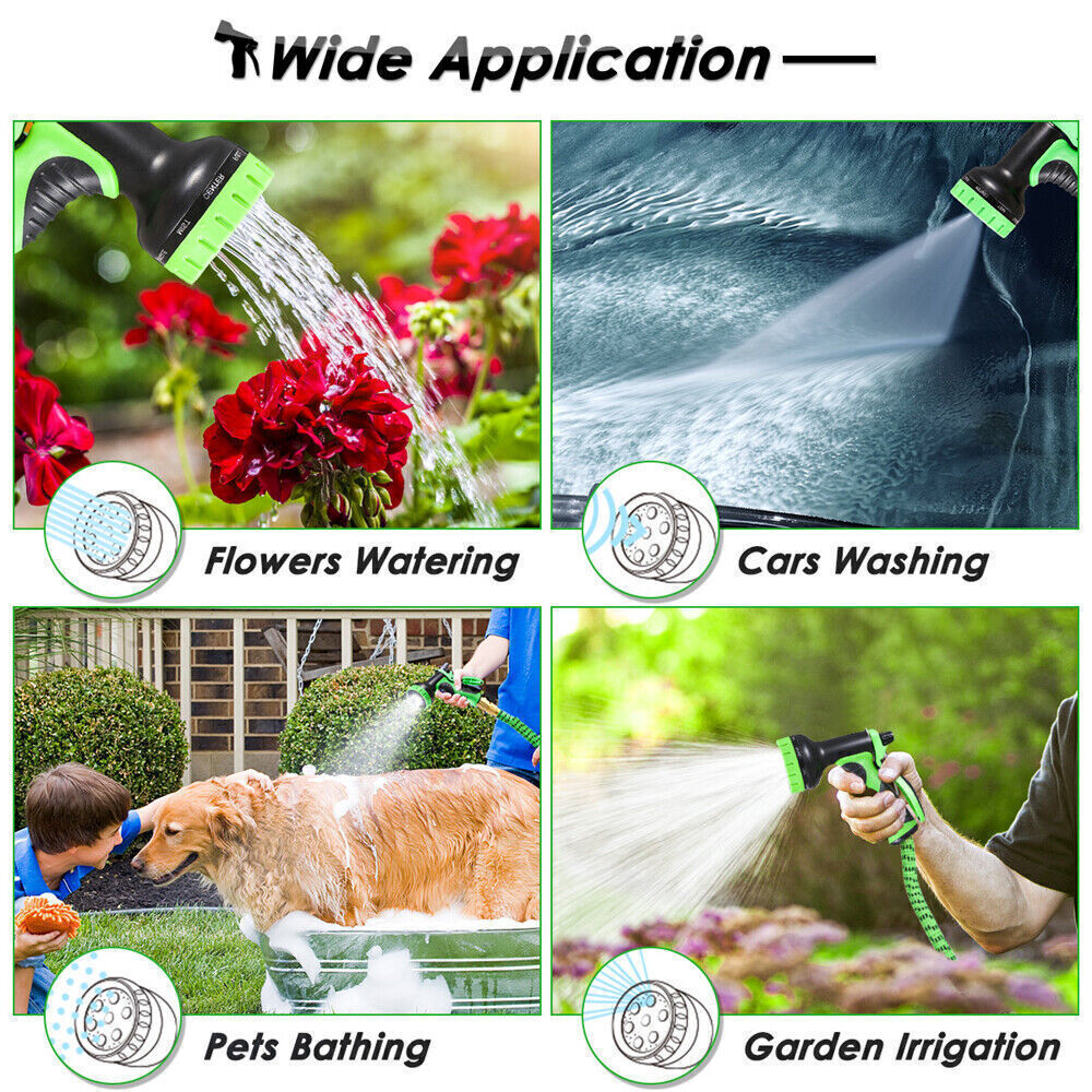 50FT 100FT 4X Stronger Deluxe Heavy Duty Expandable Flexible Garden Water Hose