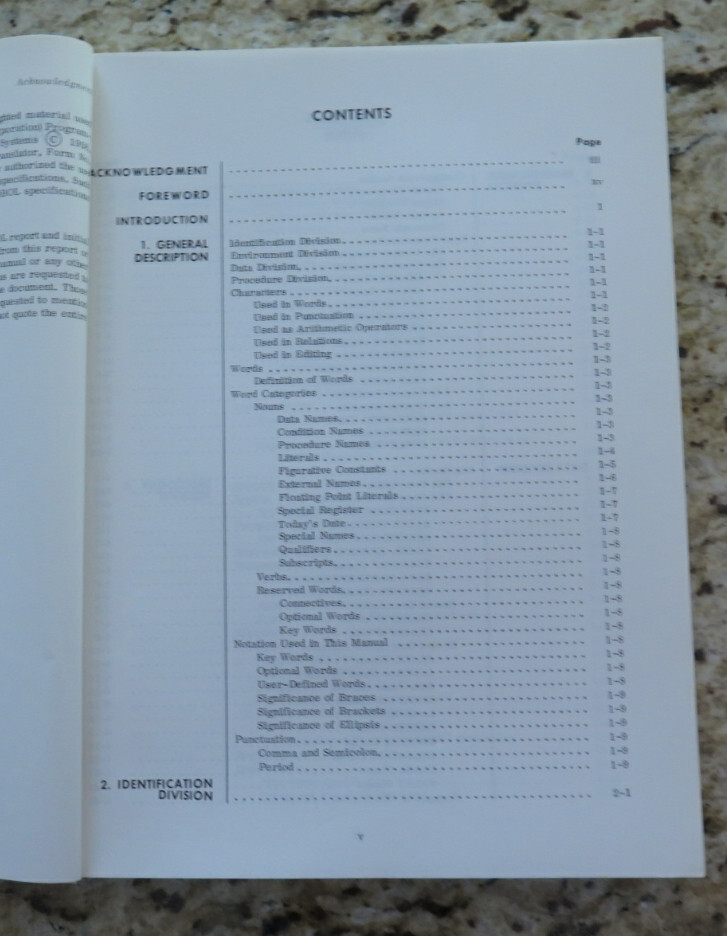 Vintage SPECTRA 70 RCA All Systems COBOL Reference Manual Dated 1969