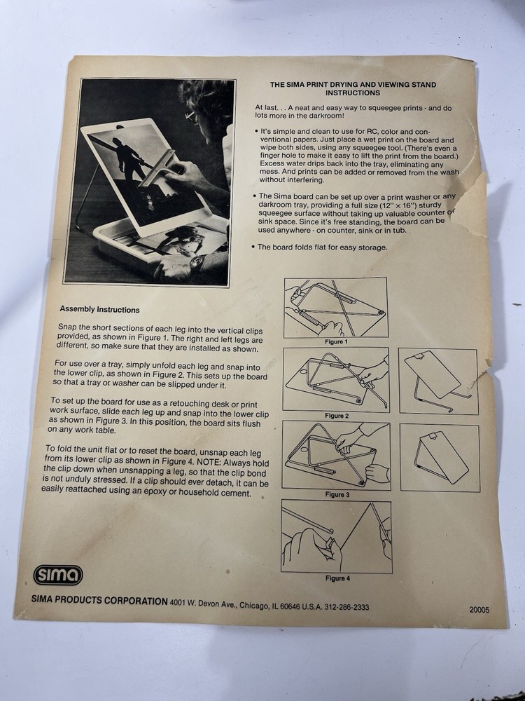 Pace Print Drying Viewing Stand Vintage New In Box