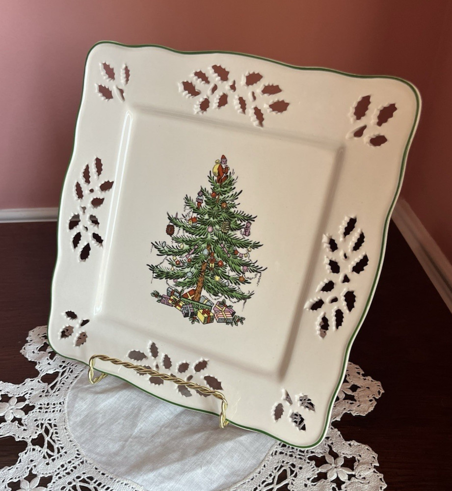 Spode Christmas Tree Pierced Square 8" Tray