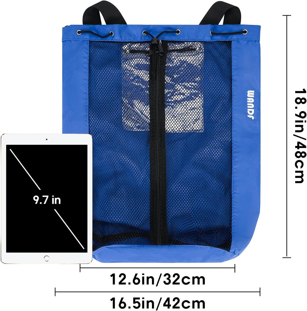 Swim Bag Mesh Drawstring Backpack Beach Backpack for Swimming, Gym, and Workout