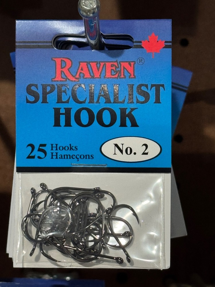 Raven Specialist Hooks, One 25 Pack, Size # 2