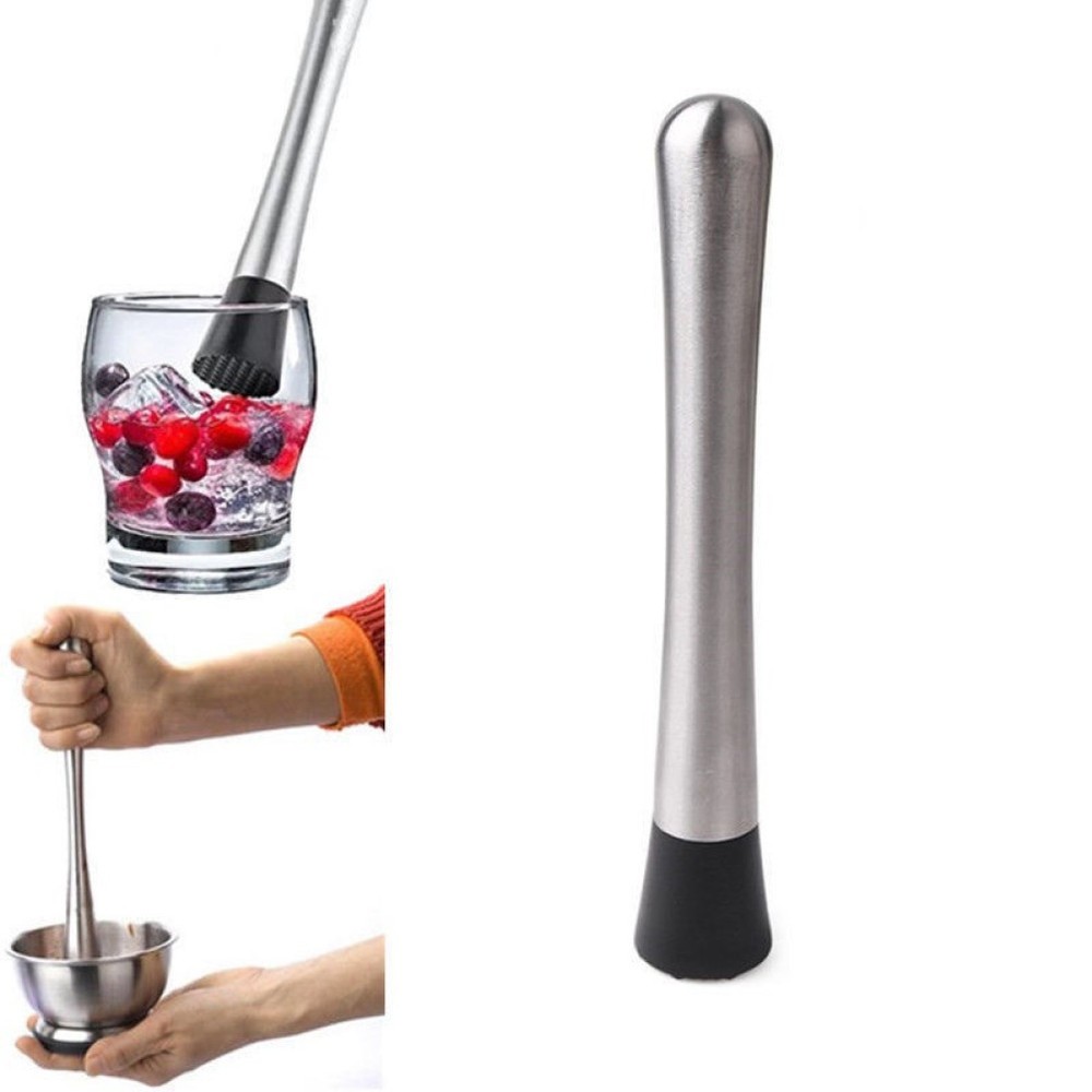 Wine Cocktail Muddler Stainless Steel with Grooved