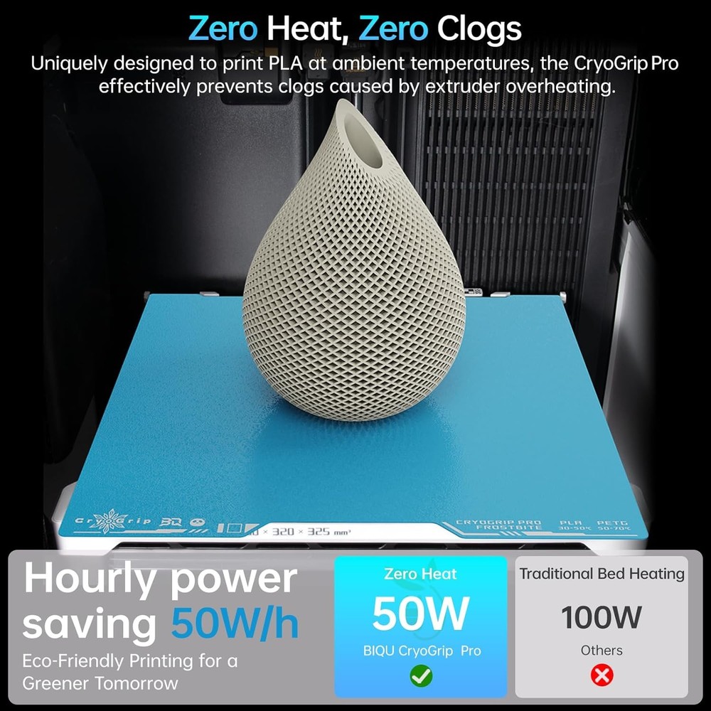 BIQU CryoGrip Pro Frostbite for Bambu-Lab H2D/H2S 3D Printer 355x346mm