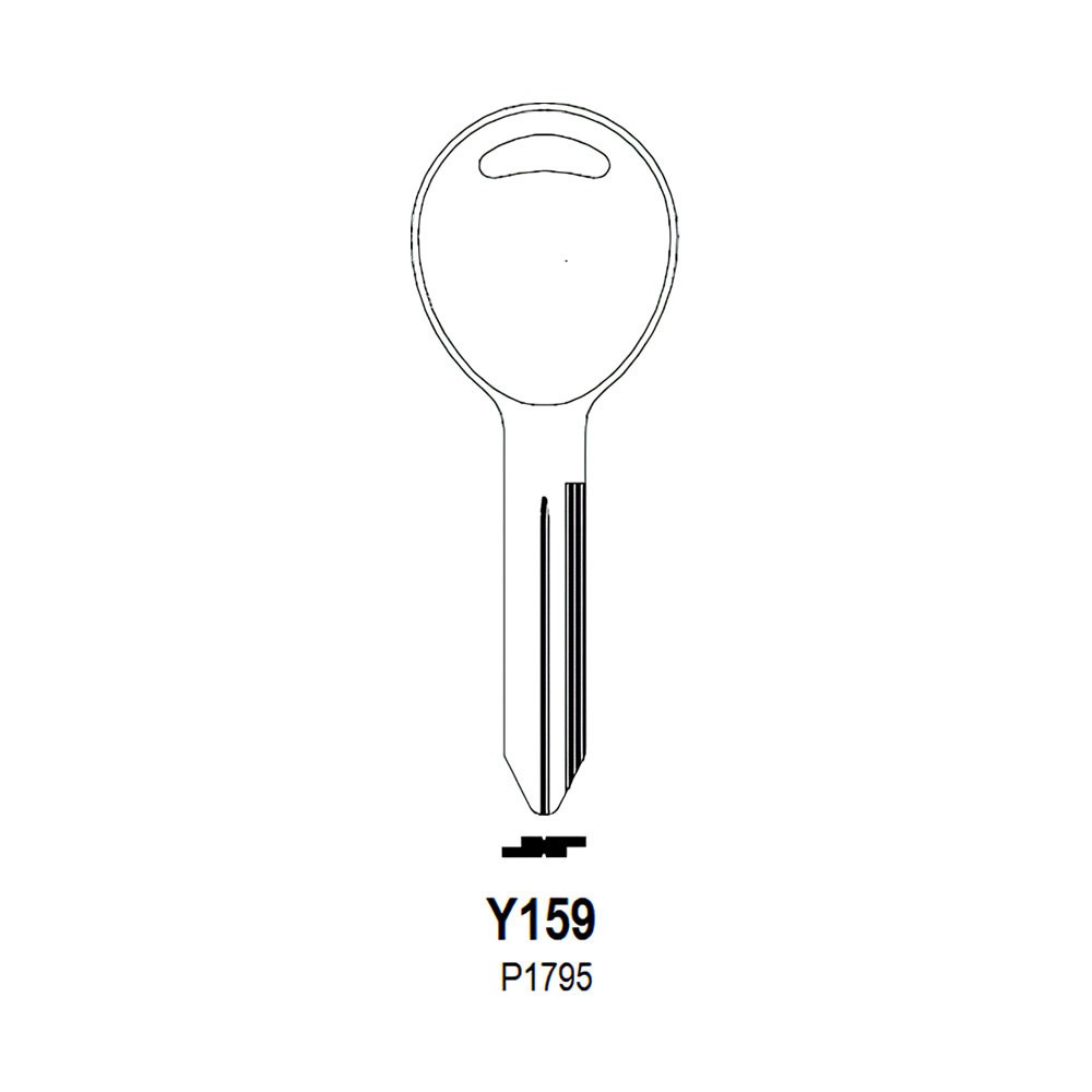 Y159-T-RED / Y159 Key Blank Nickel