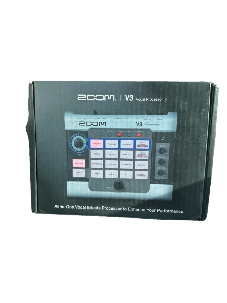 Zoom V3 Vocal Processor, Vocal Effects Pedal, 3-Part Harmony, Pitch Correction,