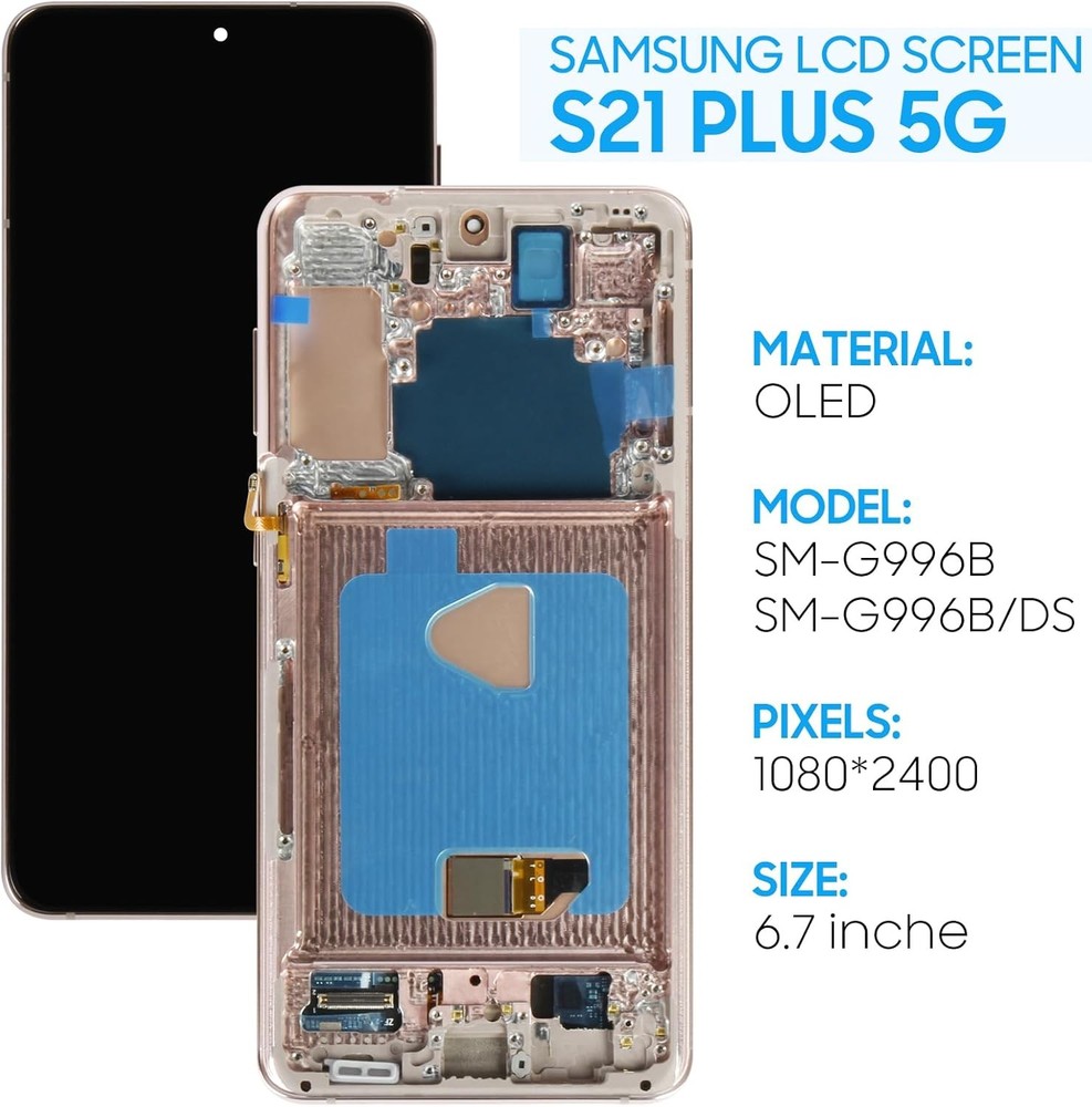 For Samsung Galaxy S21 Plus SM-G996B OLED Display Touch Screen Frame Replacement