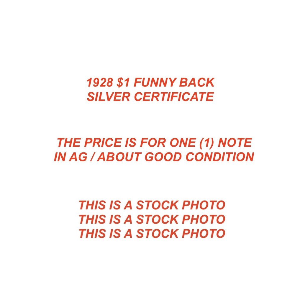 1928 $1 Dollar Bill Funny Back Silver Certificate Note AG / ABOUT GOOD