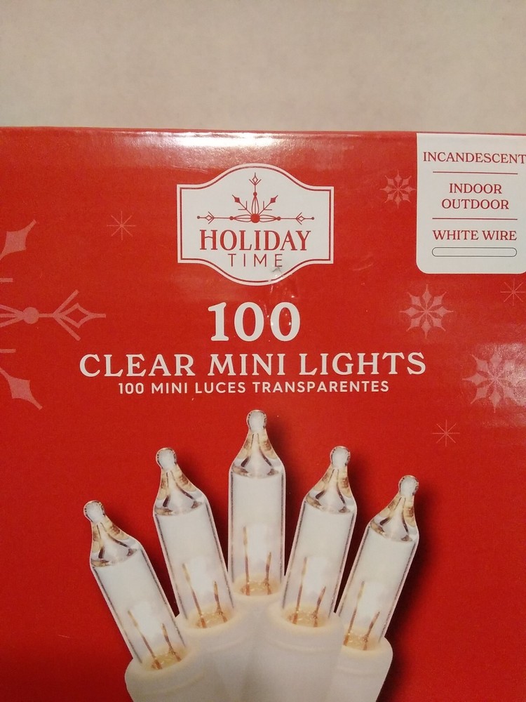 Holiday Time Clear Mini Lights 100 Lighted Length 20.6 Ft White Wire