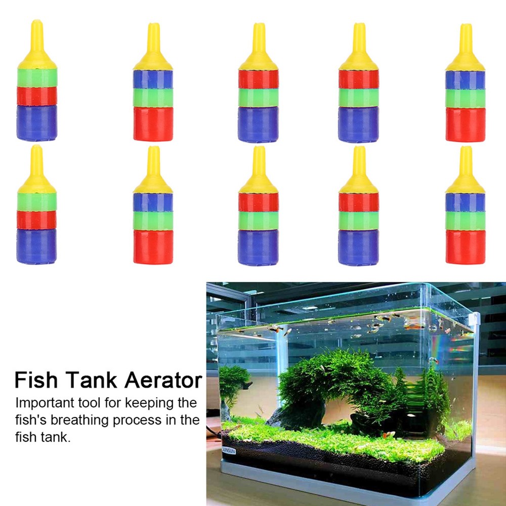 10pcs Fish Tank Air Stone Bubbles Release Oxygen Increasing Diffuser High NY