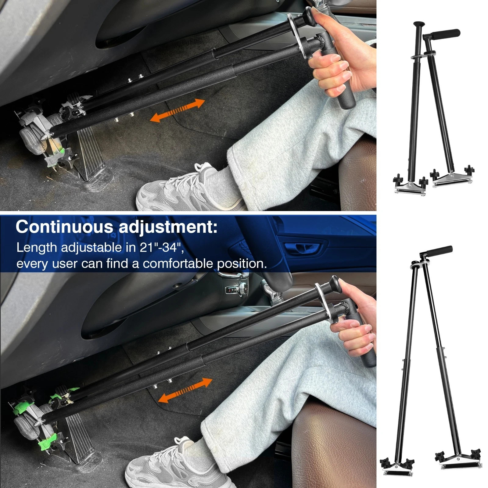 Handicap Driving Hand Controls Universal Portable for Disabled Drivers Black