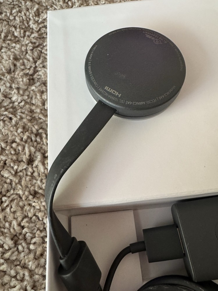Google Chromecast (3rd Generation) US Power Adapter with Box Model NC2-6A5 & Box