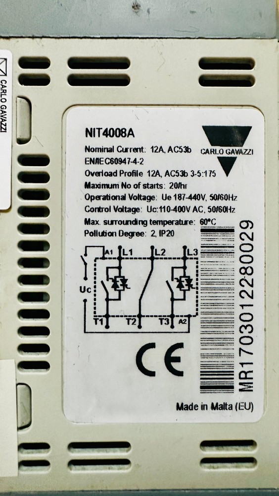 CARLO GAVAZZI,NIT4008A,compact AC semiconductor motor controller (RSGD)