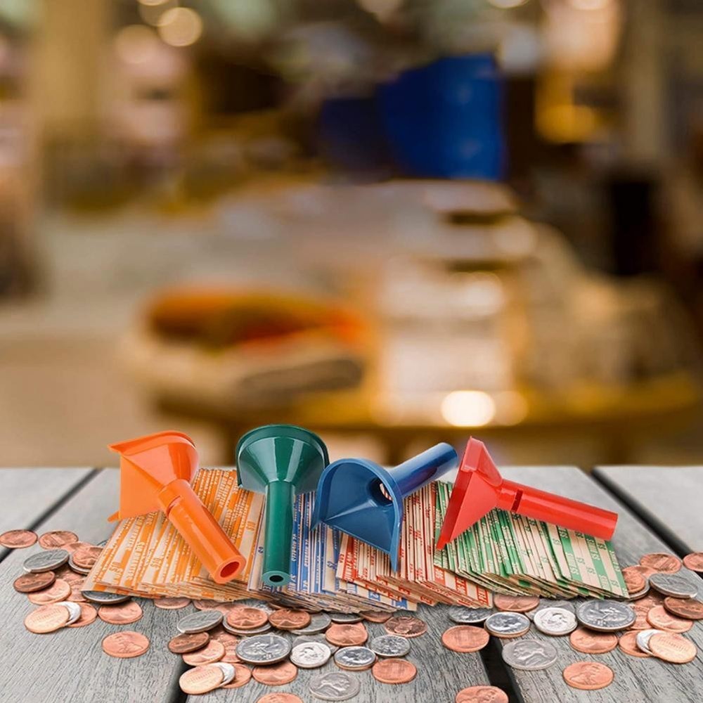 4PCS/SET 4 Color-Coded Coin Storage & Sorter Tubes Assorted Wrappers Counters US