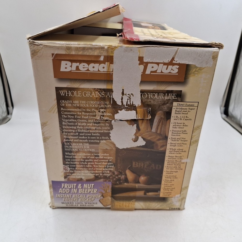 Breadman Plus TR845 Bread Maker Breadmaker Super Rapid 59 Minute