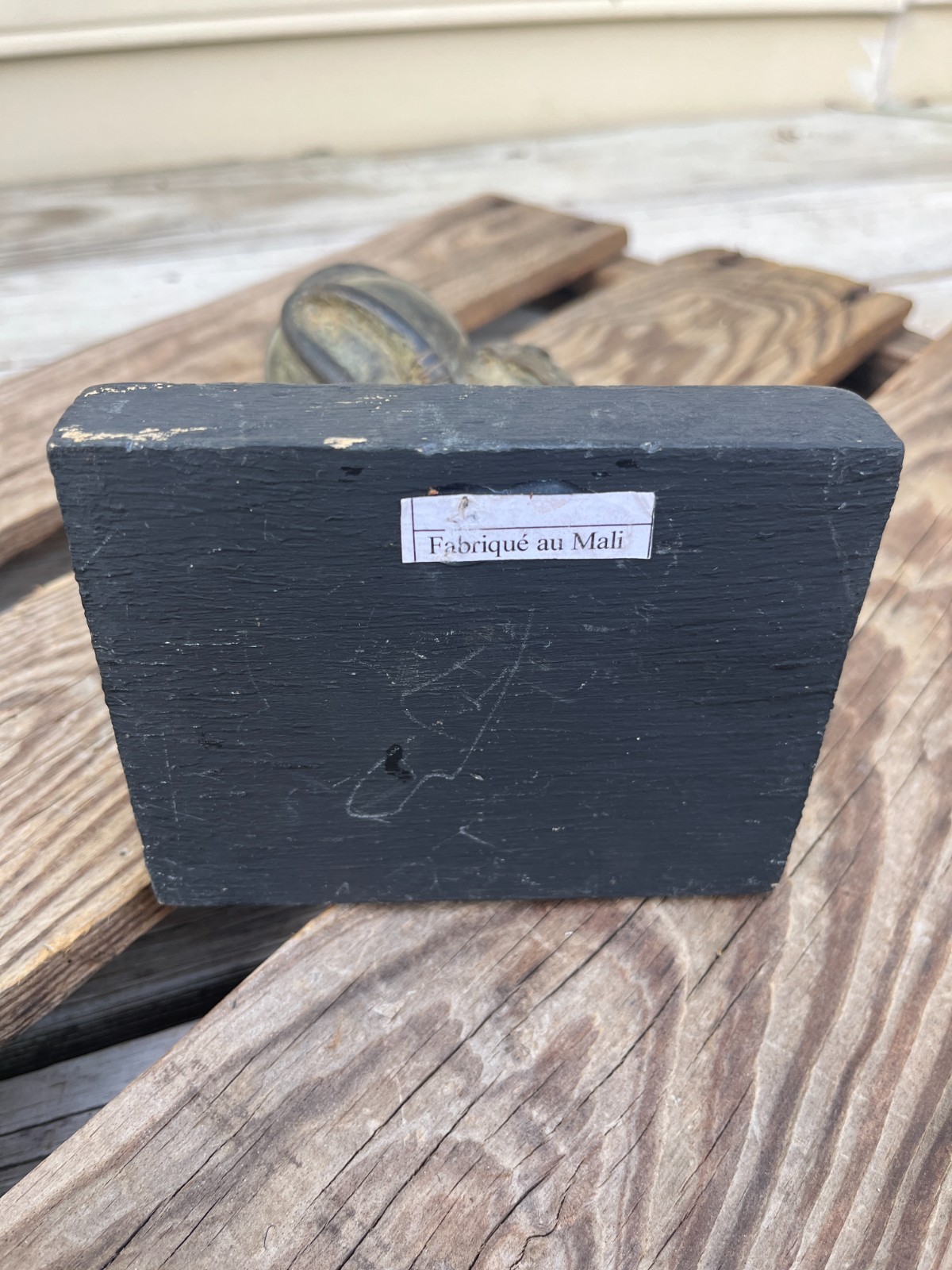 Vintage Mali Bronze Sculpture – Dogon Style Figure Carrying Vessel