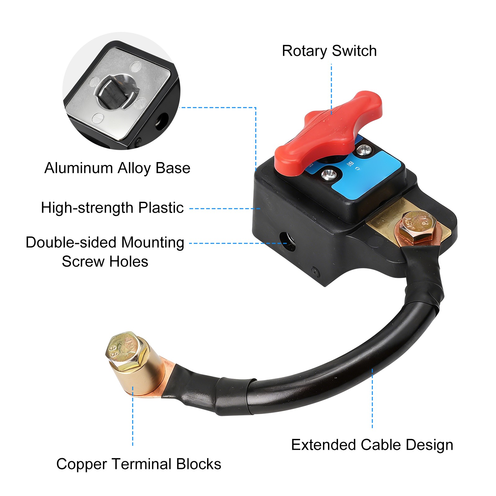 Universal Battery Disconnect Switch 12V 24V Power Cut Off Rotary Isolator Car RV