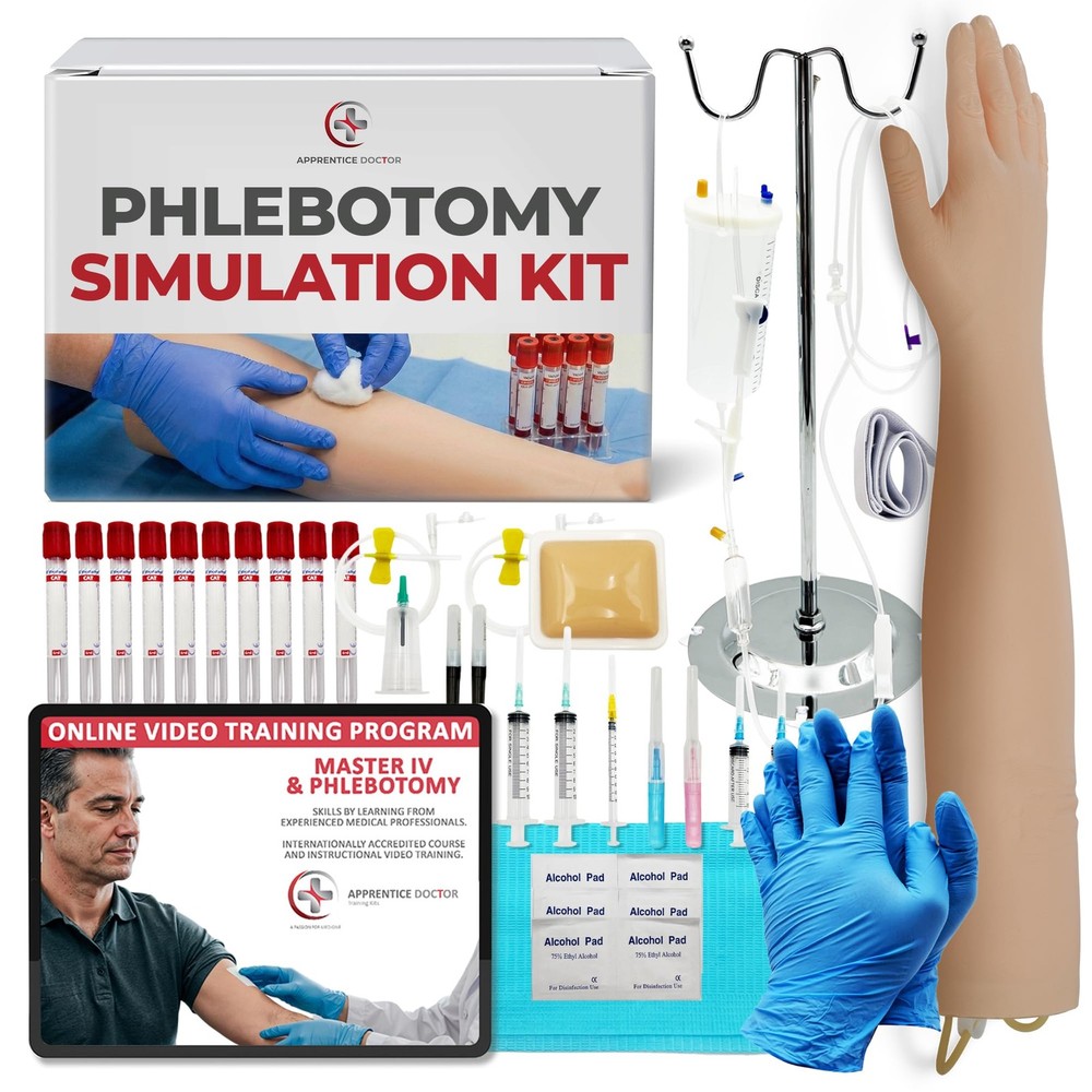 IV Practice Kit for Phlebotomy and Venipuncture Training Guide