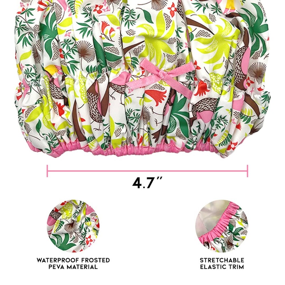 Reusable Shower Cap & Bath Cap & Lined, Oversized Waterproof Shower Caps Large