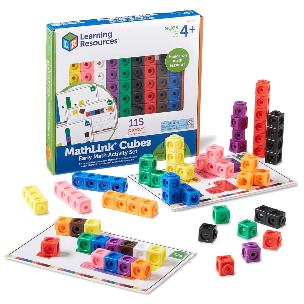 Colorful 115-Piece MathLink Cubes Set for Early Math Skills & STEM Learning