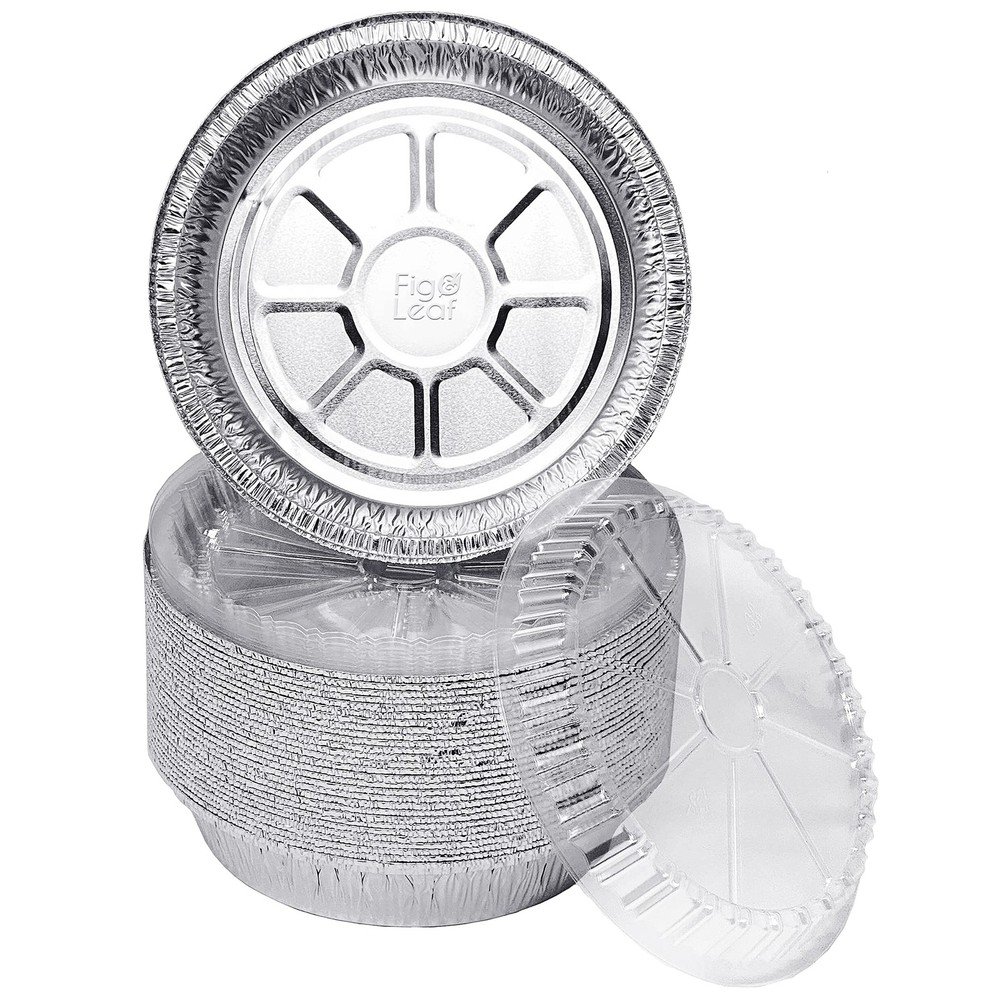 Fig & Leaf (40 Pack) 6 inches (diameter) x 1.7 (height), Transparent
