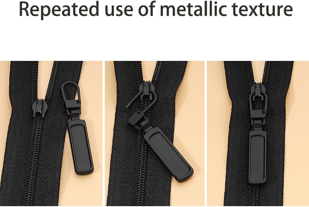 12PCS Black Metal Zipper Pull Replacement Jacket Zipper Slider Replacement for S
