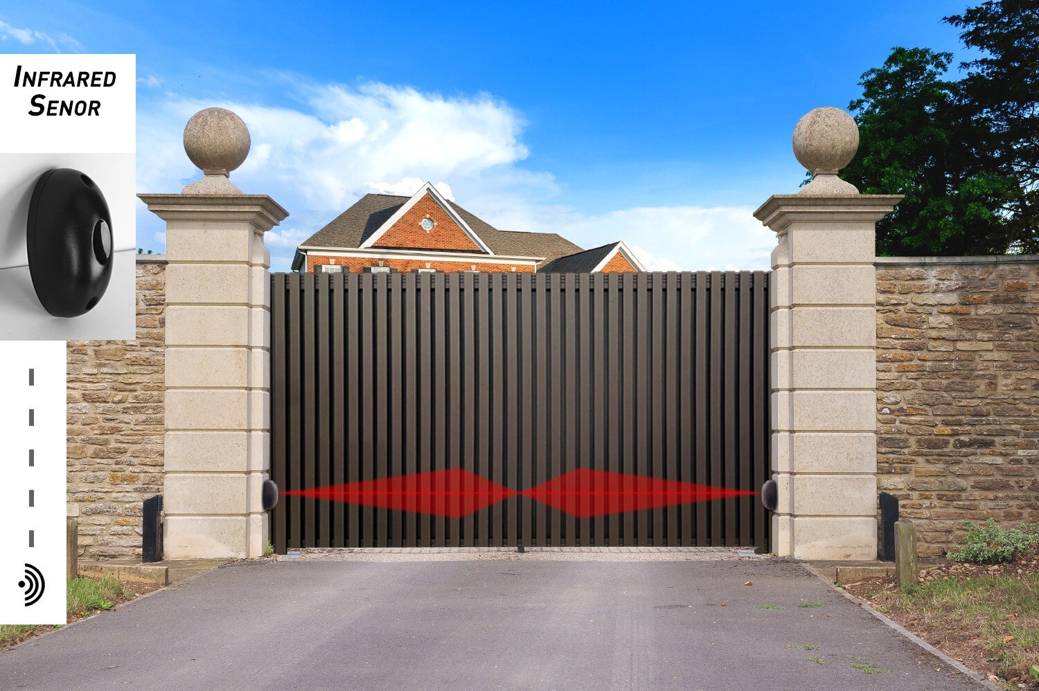 1800LB Automatic Sliding Gate Opener Rack Driven with 2 Remotes & Complete Kit