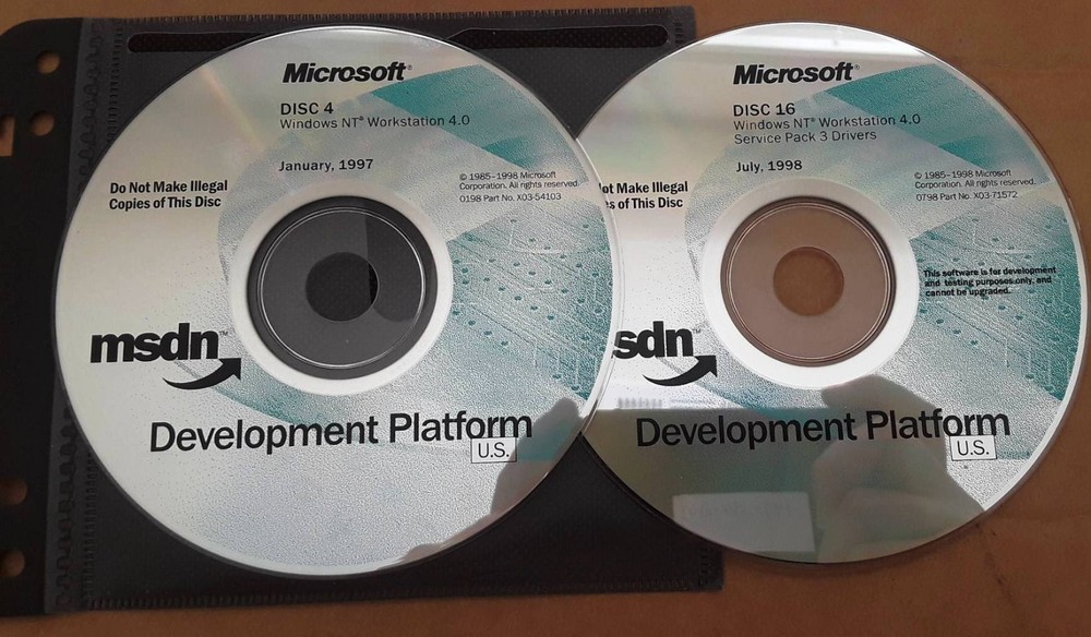 Windows NT Workstation 4.0 Full Version Install CD w/ License