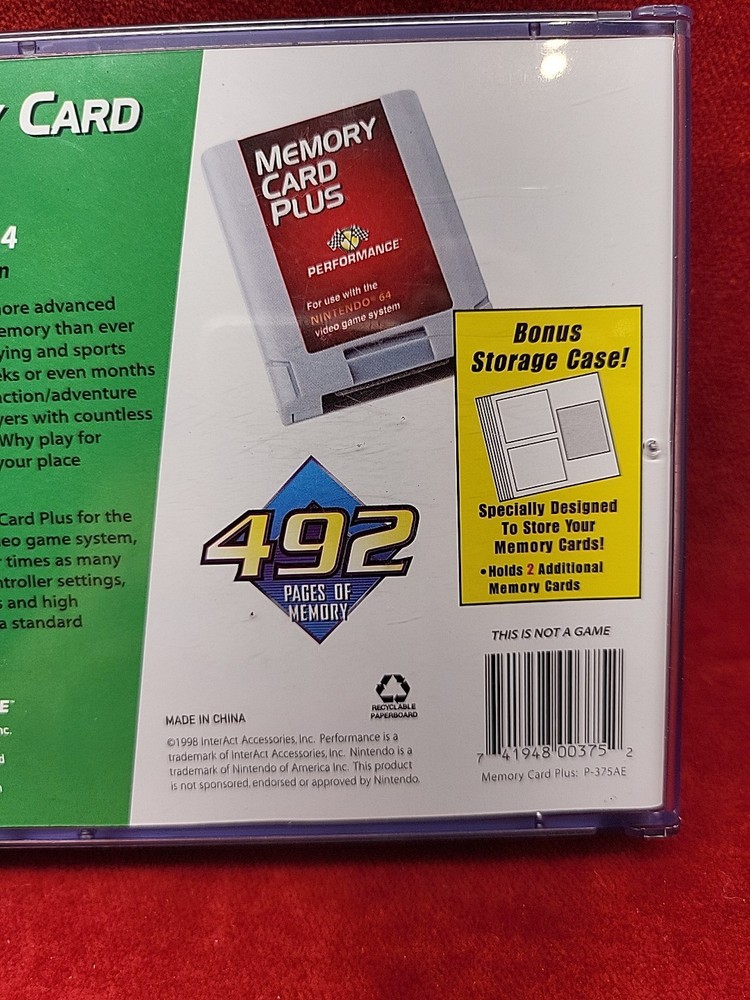 Nintendo 64 Memory Card Plus with Case - READ